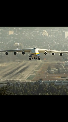 Antonov An-225 Mriya Touches Down on a Rain-Soaked Runway at Los Angeles International Airport #An225 #Mriya #WetRunway #LAX #AviationLovers | PJ Daddy