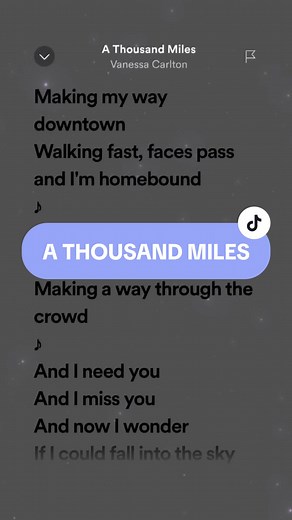 A Thousand Miles: Vanessa Carlton Song Lyrics