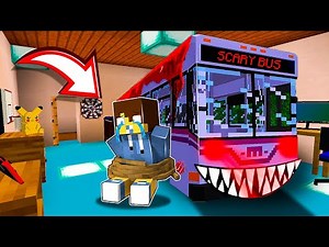 SCARY BUS EST VENU DANS MA MAISON ! Il attaque TOTO sur minecraft