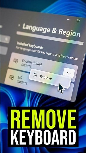 How to remove Keyboard Layout in Windows 11