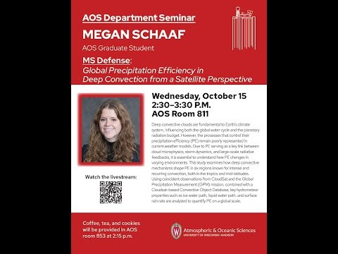 UW-AOS Department Seminar - October 15, 2025 - Megan Schaaf