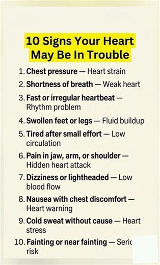 10 SIGNS YOUR HEART MAY BE IN TROUBLE