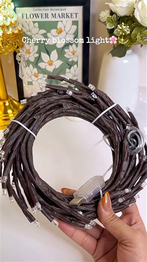 Troliver Cherry Blossom Tree Branch Wall Decorative LED Light (Warm White, Warm Yellow)