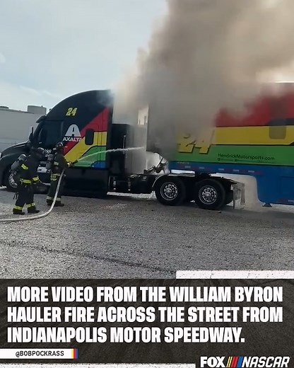 301K views · 4.7K reactions | More video from the William Byron hauler fire at Indianapolis Motor Speedway. | NASCAR on FOX | Facebook