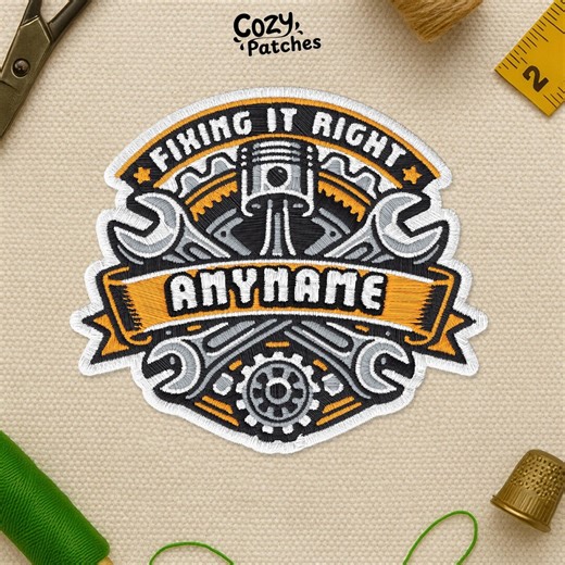 Custom Mechanic Name Patch, Personalized Engineer Tool Auto Repair Name Embroidered Patch Applique for Clothes Hat Backpack Shirt Bags Jean - Etsy