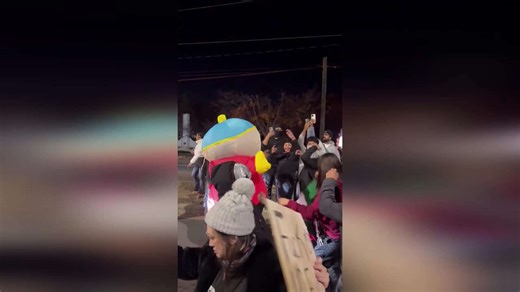 Protester dresses as South Park's Cartman at anti-ICE protest