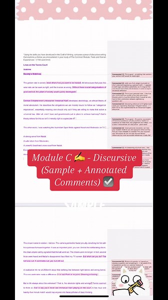 Module C: Discursive Writing Exemplar and Feedback