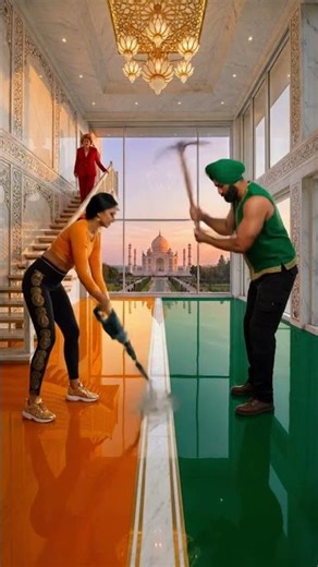 This Double Layered Floor is Incredible 🕌💐🦚 Epoxy Luxury Taj Mahal Floor 🤯 #diy