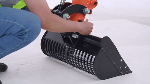 AHM 12" Mini Excavator Narrow Bucket Attachment, 300 mm Trench Bucket for Mini Excavators Diggers up to 2 Tons, Heavy Duty Digging Bucket with Metal Teeth for Digging and Trenching