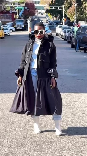 Serving very demure energy today in my COMME des Garçons coat paired with Closet Savvy Denim ✨ Sustainable luxury never looked so effortless. Proof that thrifted treasures and timeless basics can elevate any look! 🖤 #SustainableStyle #ClosetSavvy #LuxuryThrift #DemureAndDivine