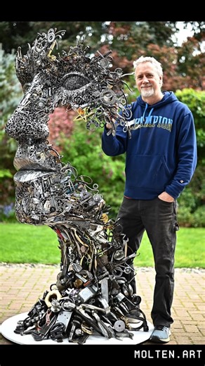 Behind the sparks and the hum of metal, artist Brian Mock transforms discarded materials into living forms. In this behind the scenes glimpse of Metalmorphosis, a human face emerges entirely from reclaimed steel, showing how precision, patience, and imagination turn scrap into sculpture. A self-taught artist from Oregon, Brian began experimenting with metal in the late 1990s after years of working with wood. Today, his intricate figures, welded from bolts, car parts, and fragments of machinery, 