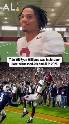20K views · 1.2K reactions | Alabama wide receiver Ryan Williams on Jordan-Hare’s “crazy” environment: “They bring a lot of energy.” #IronBowl #Alabama #Auburn #Rivalry #CFB | Alabama Crimson Tide on AL.com | Facebook
