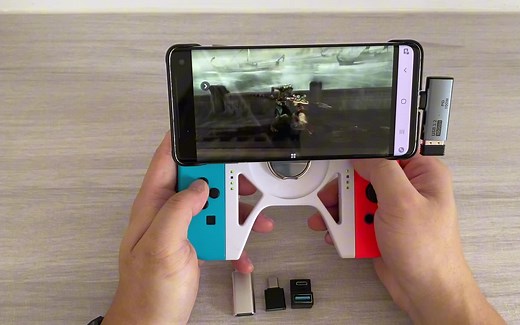 安卓手机用让joycon识别成一体手柄，接收器和转接头，支持电脑 支持第三方手柄 支持安卓原生游戏和模拟器