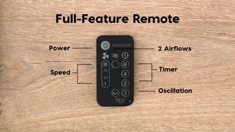 IRIS USA WOOZOO Air Circulator Fan with Remote, Oscillating, 8 Speeds, 82ft Max Air Distance, 120° Adjustable Tilt, Ultra Quiet Motor, Small Fan for Bedroom, Office, Dorm, Black