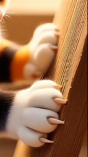 Crunchy wood: this little cat sharpens its claws 🐾 #shorts