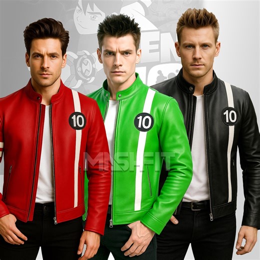 Handmade Ben 10 Real Leather Cosplay Jacket: Alien Force & Omniverse - Etsy