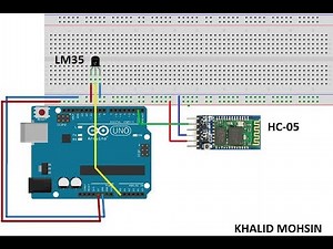 LM35 TEMPERTURE SENSOR, BLUETOOTH HC-05, MOBILE SHOW DATA. قياس درجة الحرارة وعرضها على الهاتف