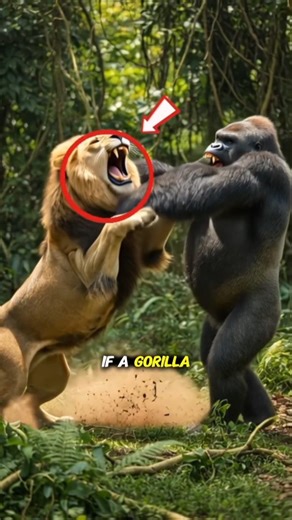 Gorilla Vs Lion | Who Will Win? #animalsfight #shorts