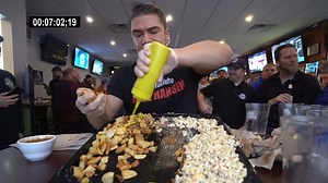 61K views · 1.9K reactions | A garbage plate is a new york delicacy food item in the Rochester area featuring a meat, potato, macaroni salad, and a special meat sauce! This is the GIANT new york food challenge called the tap it challenge which features a variety of trach can wraps, home fries, macaroni salad, meat sauce, burgers and beer cheese that all has to eaten in only 30 minutes! | Joel Hansen - Model Vs Food | Facebook