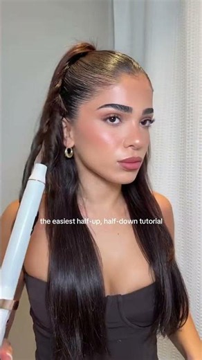 we hate a basic half-up, half-down ponytail…and this was SOO easy 😍 #hairstyletutorial