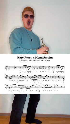 Katy Perry meets Mendelssohn! California Gurls x Sinfonie Nr. 3 in a-moll 🎺🎺 #LANÄ #trumpet #mendelssohn #katyperry #sheetmusic | LANÄ
