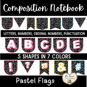 Composition Notebook Pastel Flags