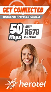 Everyone deserves fast internet! 🤩 Get uncapped Hero Fibre with equal upload & download speeds from just R579pm.⚡️ | Herotel
