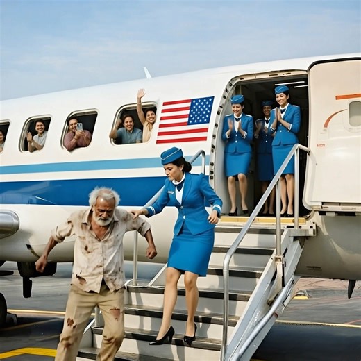 Old man denied boarding — the next second, everyone trembled… 😱😱 A busy morning flight was crowded with passengers. In the middle of the crowd, a man of about 50 caught everyone’s attention. His dirty clothes, worn blazer, and tired face made him look like a beggar in the eyes of others. Out of breath, he showed his boarding pass and took seat 17 by the window. A passenger next to him looked at him with disdain, while the flight attendant, Emma, suspicious, checked his ticket before walking aw