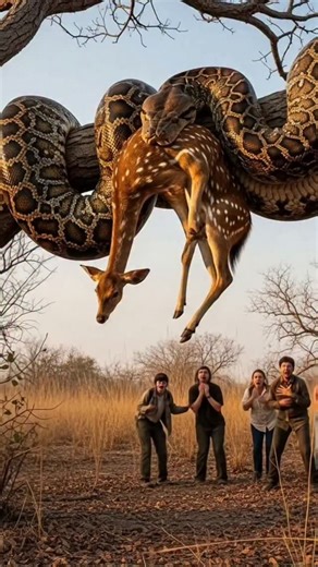 5.8K views | “The scariest moment in the jungle – a python wrapped around a tree and a deer swinging in the air!” #SnakeVsDeer #WildlifeAttack #NatureShock #PythonAttack #WildlifeMoments #JungleLife #AnimalRescue #WildlifeDocumentary #ViralVideo | MGTC Farming | Facebook