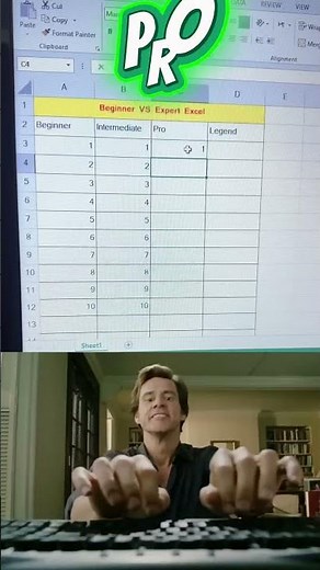 Excel Counting: Beginner vs Expert | Watch the Difference 😱 #computer #shorts #excel #noobvspro