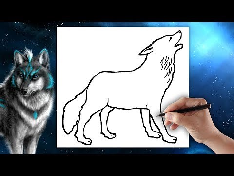 Wolf - How to draw a Wolf - Drawing for children step by step