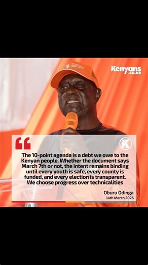 The 10-point agenda is a debt we owe to the Kenyan people - Oburu Odinga