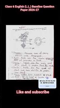 Class 6 English (L.L.) Baseline Question Paper 2026-27 #viral #viralvideo #education