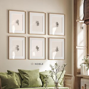 Tree Sketch Print Set, Printable, Tree Drawings, Tree Etchings, Vintage Tree Art, Neutral Rustic Wall Art, Gallery Wall Print Set, Antique - Etsy