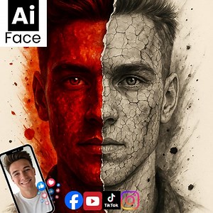 Split Personality Art | VIDEO for Phone Wallpaper | Hyper-realistic Digital Download - Etsy Canada