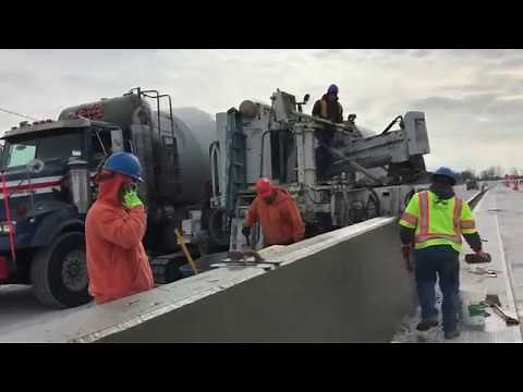 Atlas Concrete Slip-Forming Single slope median barrier, Belt parkway NY
