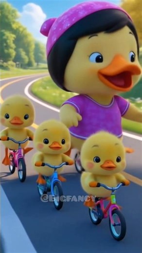 Ducks' Bicycle training Adventure | Fun Cartoon Journey! #duck #shortvideo #shortsfeed #car #gaming