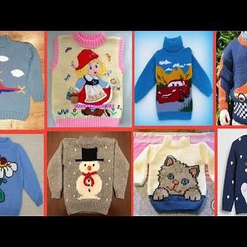 Elegant and Beautiful hand knitted sweater design for kids/Graph pattern Sweater design