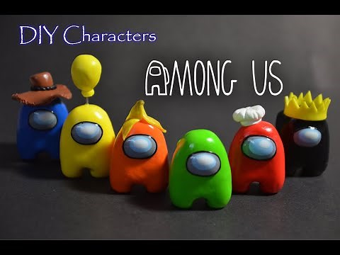 DIY Among Us Characters from polymer clay Tutorial easy to make for beginners