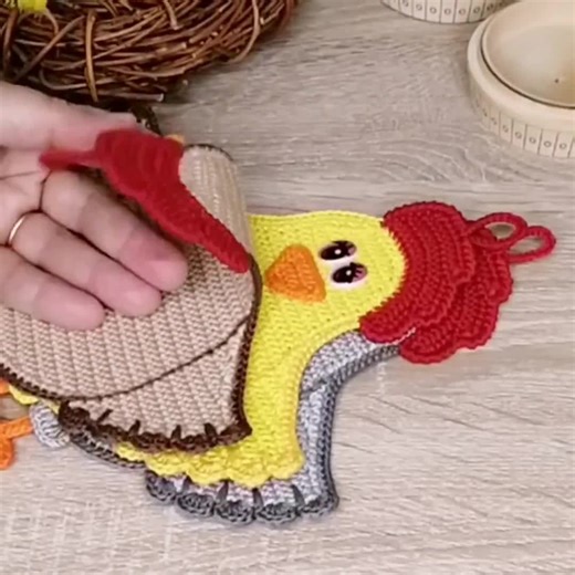 067 Easy Crochet Pattern - Lady Chicken Decor or Potholder - Amigurumi PDF File by Zabelina Etsy - Etsy