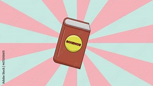 Animation of a science book icon with a rotating background