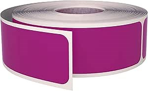 Color Stickers Self Adhesive 3x1 inch - 250 Pack, (7.5cm x 2.5cm) Purple Sticker Label Roll by Royal Green