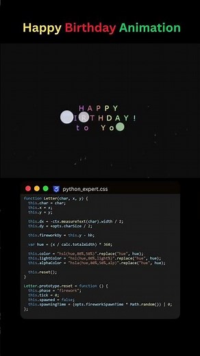 Happy Birthday Animation: Firework Letters on Canvas #coding #programming #happybirthday #birthday