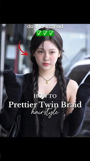How to get Prettier Twin Braid Hairstyle ✨🎀 Hope you guys like it 🥰🫶🏻 #braids #hairtutorial