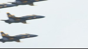Blue Angels practicing for Jax Beach air show