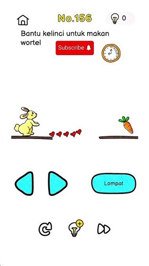 Solusi Brain Out Level 156, Bantu kelinci untuk makan wortel