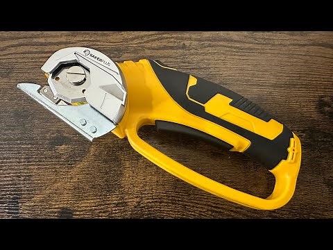SakerPlus Cordless Electric Scissors Cardboard Cutter, Box Cutter Fabric Scissor with Safety Lock