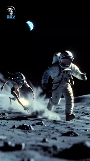 Astronaut vs Alien on the Moon | Intense Space Chase 🌕👽🔥 #Shorts