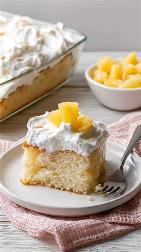 2-Ingredient Pineapple Angel Food Cake If you have cake mix and 2 ingredients, you will bake the fluffiest pineapple cake with zero oil or eggs and you're just stirring and spreading. | She Bakes Early