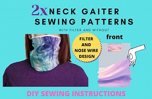 Neck Gaiter Pattern, Neck Gaiter Instructions, DIY Neck Gaiter, Cute Mask for Women, Scarf Mask, Tube Scarf, Neck Warmer Sewing Pattern - Etsy